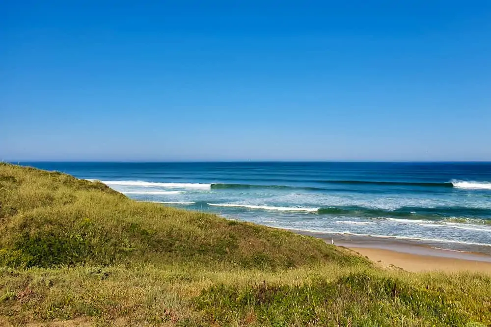 A beautiful day at the surf spot Praia da Areia Branca