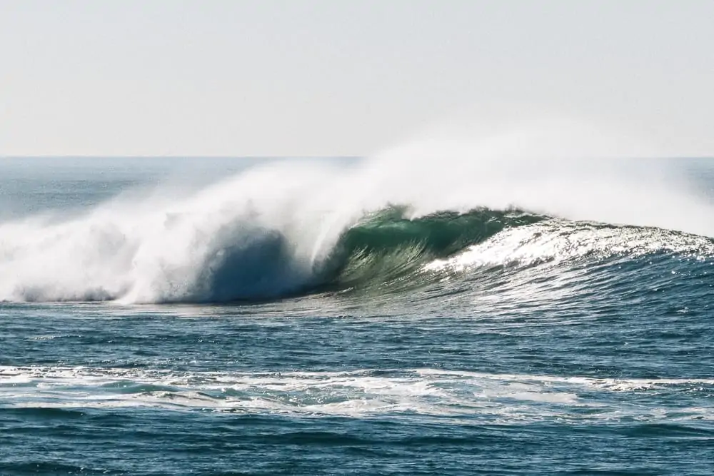 Perfect lefthander at the surf spot Crazy Left