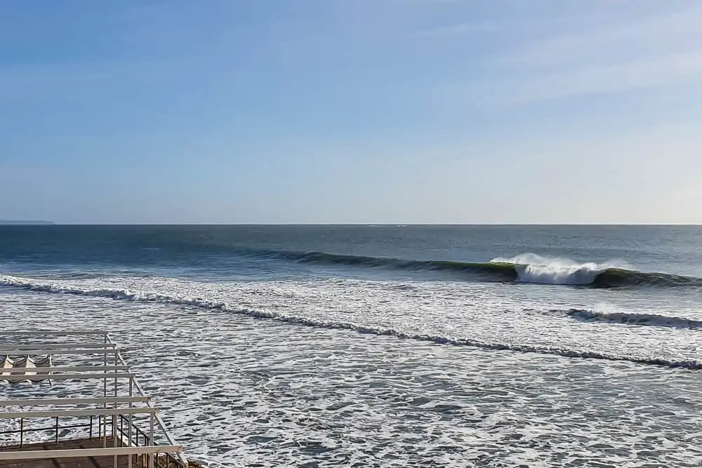 An empty lineup at Praia da Parede